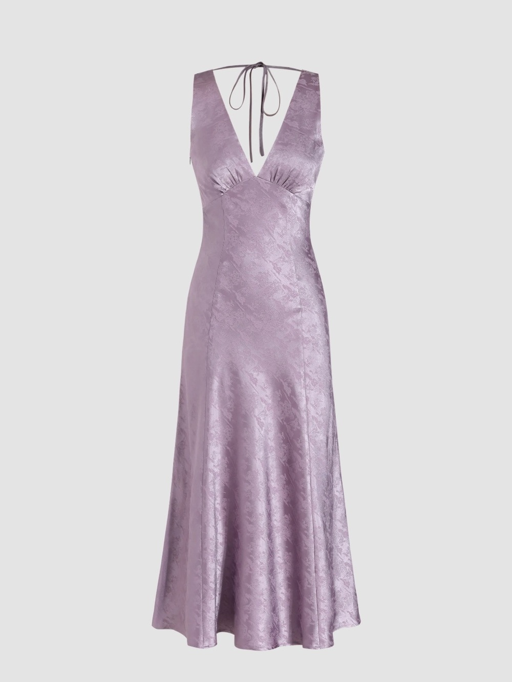 Cider Lavender Jacquard V-Neck Maxi Dress